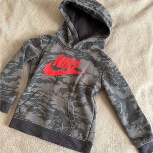 Nike Kids Camouflage Hoodie - Gray and Red